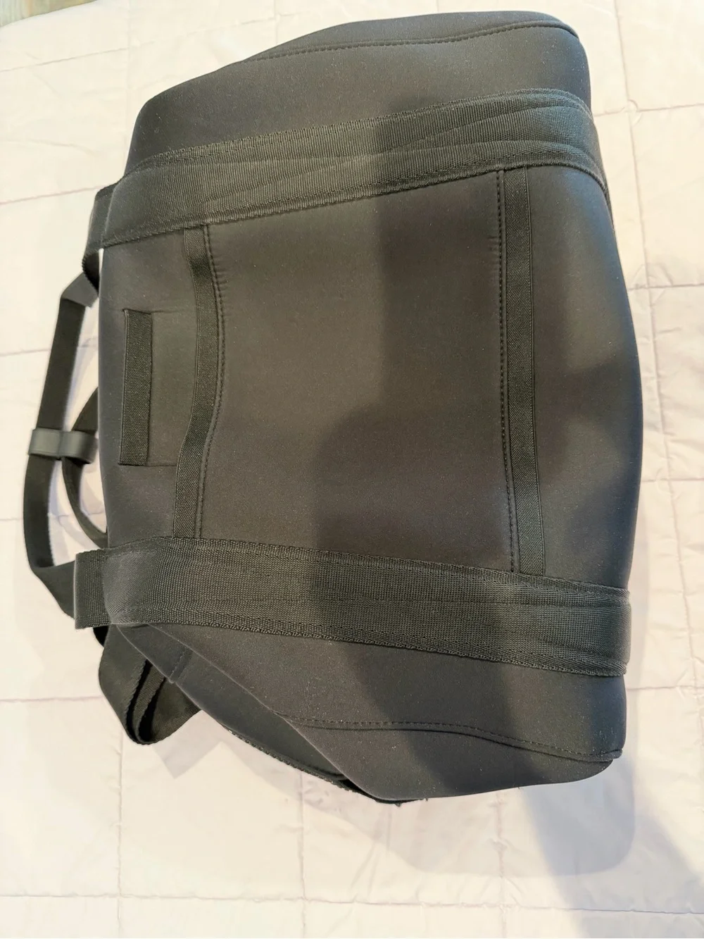 Dagne Dover Black Neoprene Duffel Travel Bag